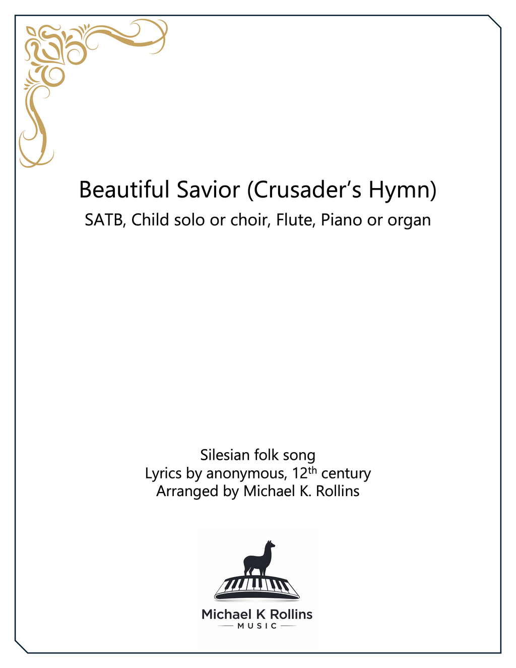 Beautiful Savior (SATB, Children & Flute)