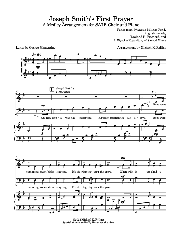 Joseph Smith's First Prayer (SATB)