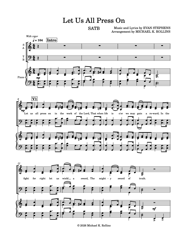 Let Us All Press On (SATB)