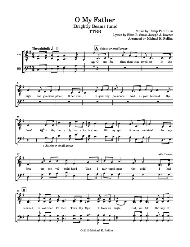 O My Father (TTBB)
