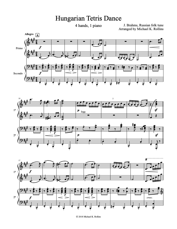 Hungarian Tetris Dance (Piano Duet)
