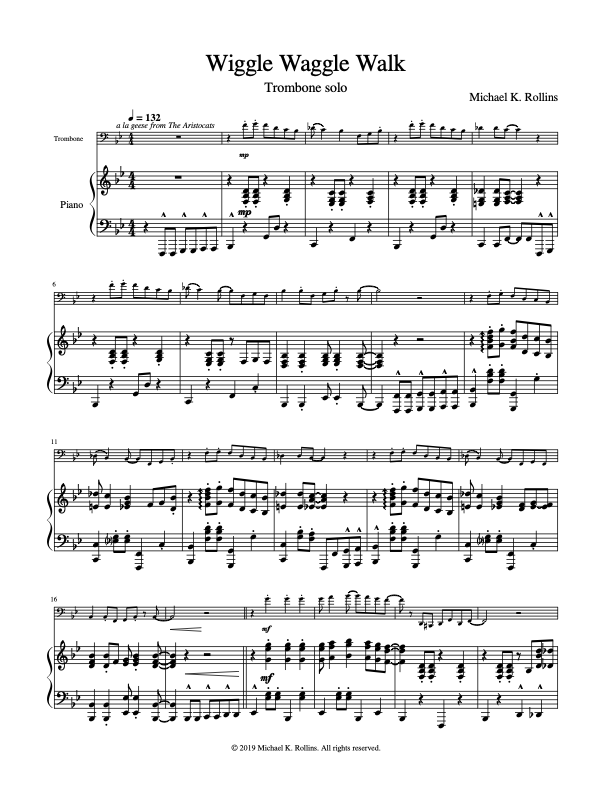 Wiggle Waggle Walk (Trombone Solo)
